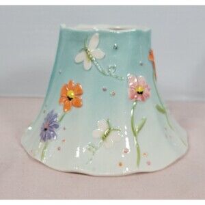 Yankee Candle Large Jar Shade Topper Blue 3D Dragonflies Floral Cottagecore